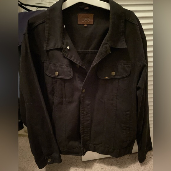 LEE black denim XL trucker jean jacket vtg 2000 NWOT Regular Cut workwear grunge - Picture 4 of 13